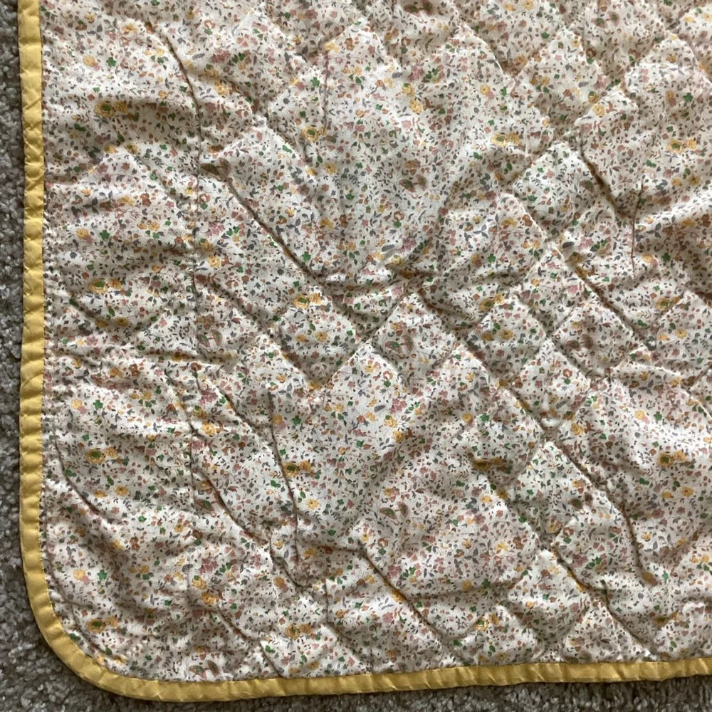 Vintage Maple Leaf Quilt Yellow Blue 76”x86”